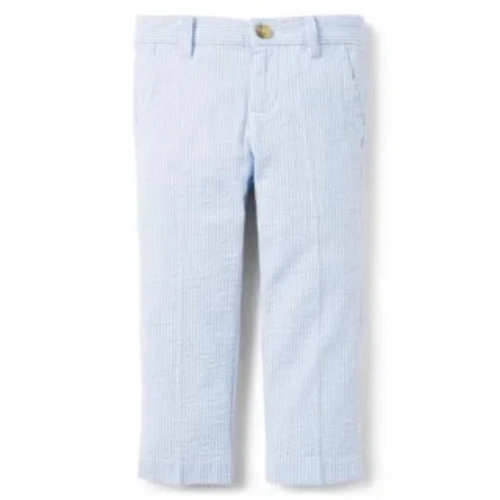 Janie and Jack Sky Blue Stripe Seersucker Pant